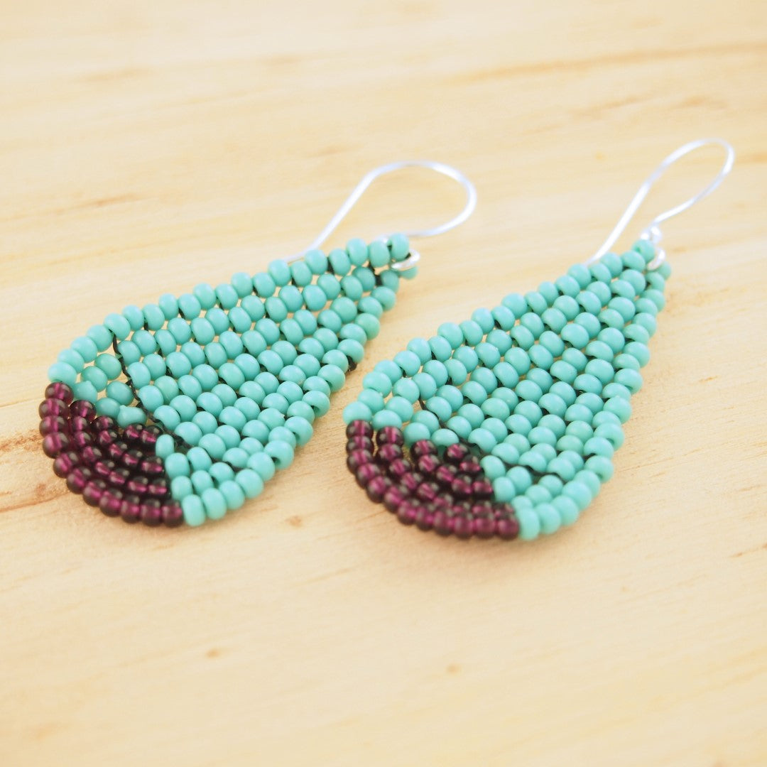 Boucles d’oreilles en perles faites main et Crochet en Argent 925 | Papo