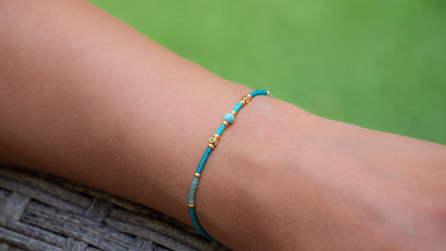 Bracelet Pierre Naturelle et Miyuki Fait Main Réglable Femme Fille Bohème | Delistone