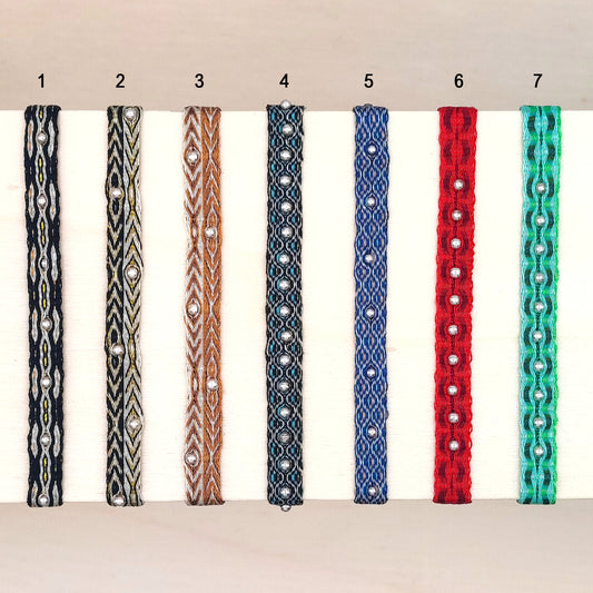 Bracelet Tissé 80 Fils Perles Argent Bohème Chic Ajustable Fait Main | Pibi 80 Rev