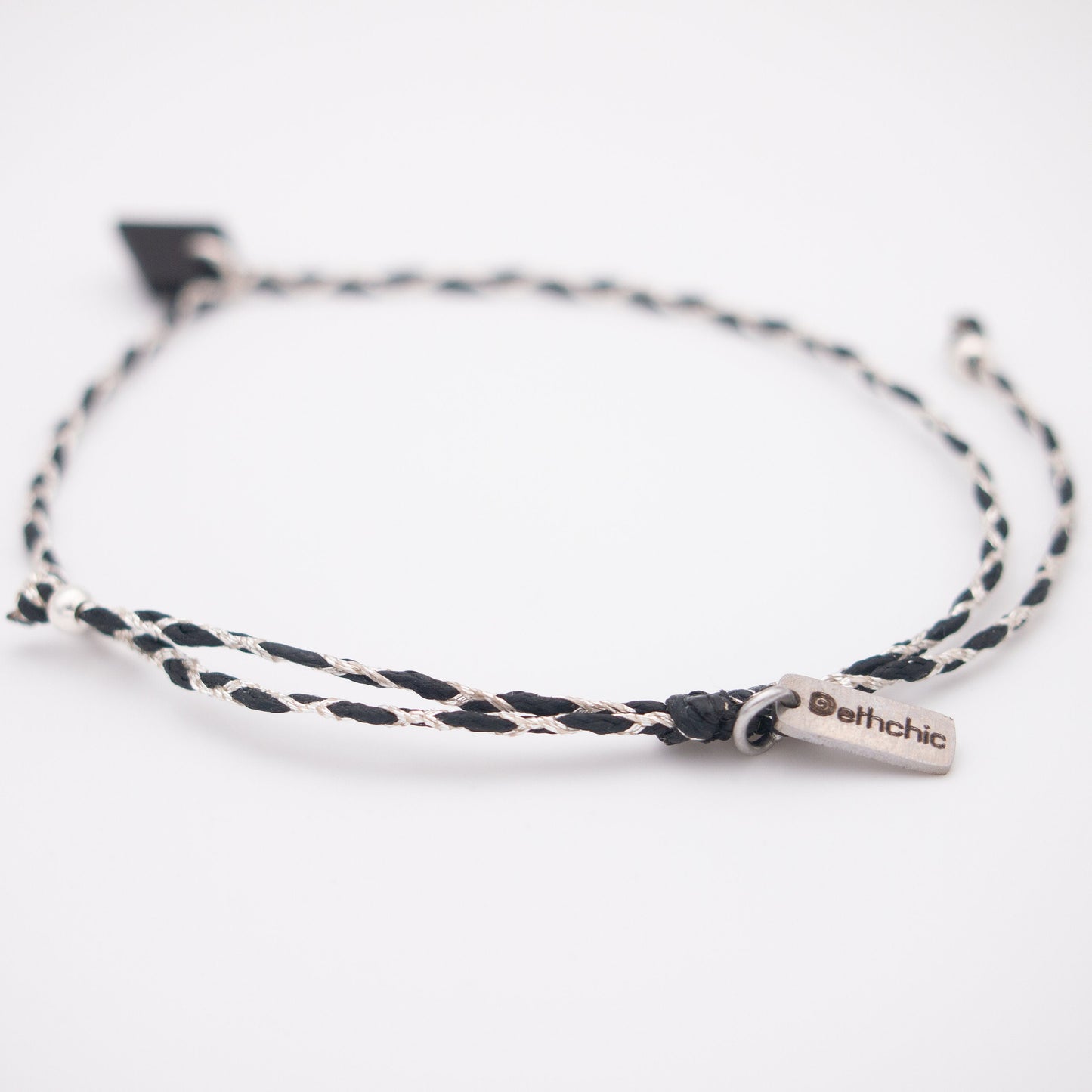 Bracelet cordon en forme de diamant en ivoire végétal réglable