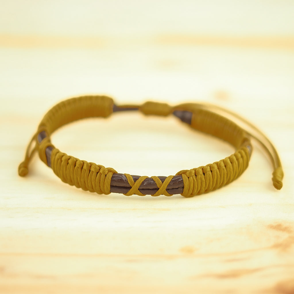 Bracelet mixte Macramé et cuir Fait Main Réglable Cadeau Homme | Martinete