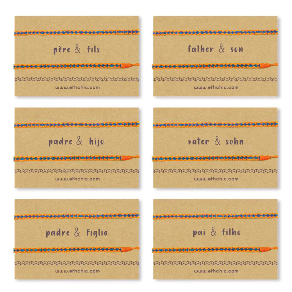 Bracelets Père & Enfant 40 Fils – Duo Tissé Main Assorti | Pava