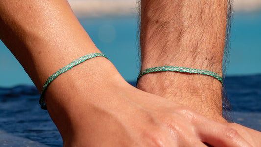 Bracelet 40 fils Boho surfer tissé main fin amitié bijoux plage résistent à la mer réglable cadeau bracelet vert, couple