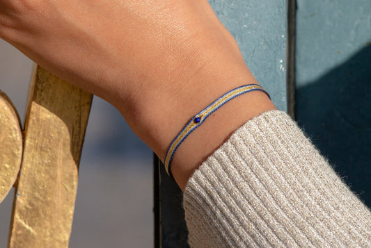 Bracelet pierre tissé 40 fils délicat fin amitié résistent à la mer réglable pierre naturelle lapis lazuli agate œil de tigre