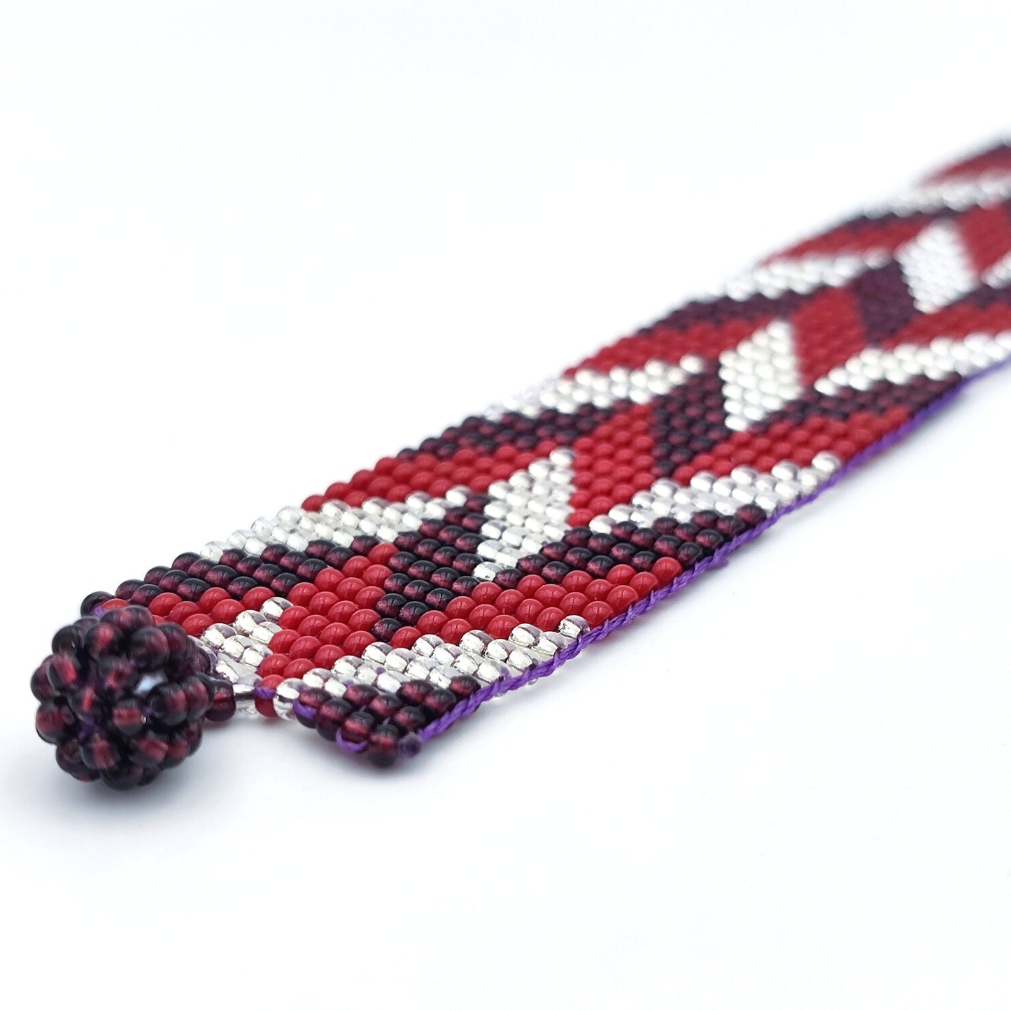 Bracelet perles Style Boho Chic Rouge Bordeaux Bracelet tissé Manchette Bracelet perles rocaille Bracelet bohème