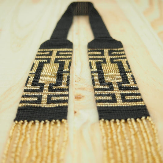 Collier perles bijoux ethnique collier sautoir collier noir doré vert gros collier collier soirée sautoir années 20 collier femme