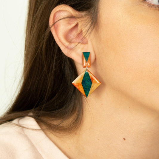 Boucles d'oreilles fruit + argent 925 boucles d'oreilles géométriques nature boucles d'oreilles Pop Art boucles d'oreille pendantes bio