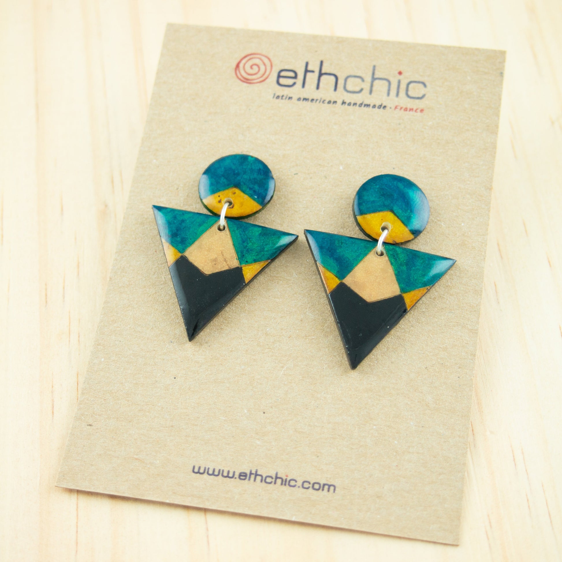 Boucles d'oreilles géométriques fruit + argent sterling boucles d'oreilles triangles boucles d'oreilles rouge boucles d'oreilles bohèmes