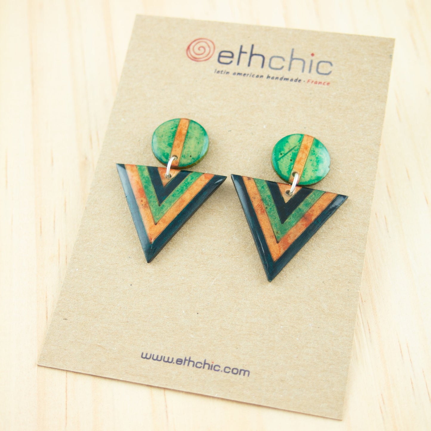 Boucles d'oreilles fruit + argent sterling boucles d'oreilles jaune moutarde boucles d'oreilles triangles boucles d'oreilles art déco