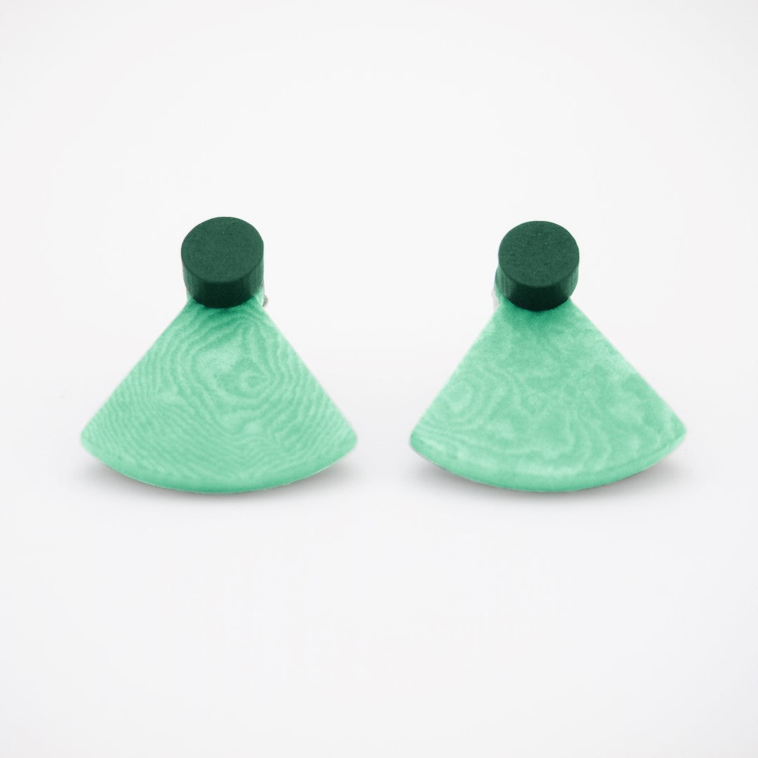 Boucles d'oreilles Ivoire Végétal Devant Derrière Sous Lobes Triangle 3 en  1 | Duo Pre R