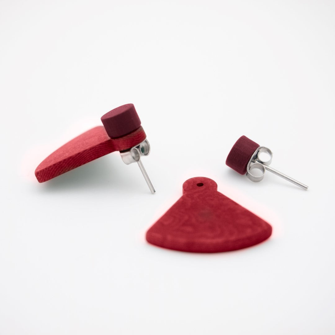 Boucles d'oreilles Ivoire Végétal Devant Derrière Sous Lobes Triangle 3 en  1 | Duo Pre R