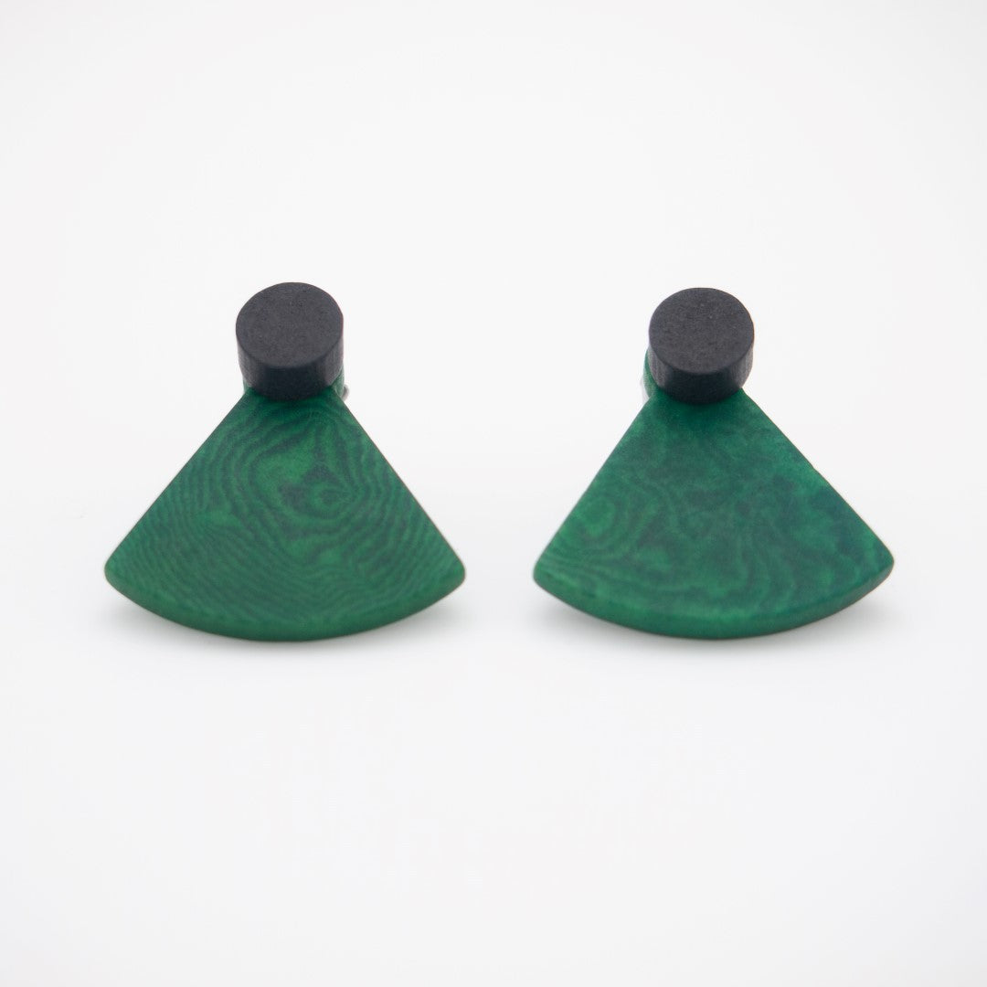Boucles d'oreilles Ivoire Végétal Devant Derrière Sous Lobes Triangle 3 en  1 | Duo Pre R
