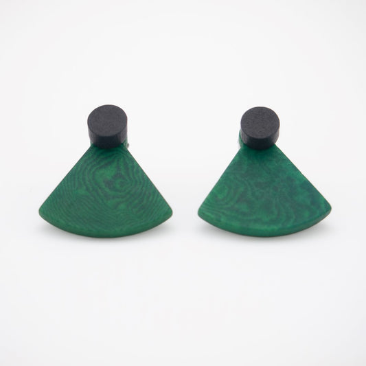 Boucles d'oreilles Ivoire Végétal Devant Derrière Sous Lobes Triangle 3 en  1 | Duo Pre R