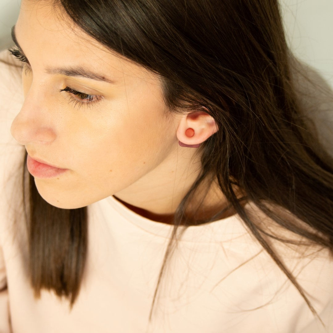 Boucles d'oreilles Ivoire Végétal Devant Derrière Sous Lobes Losanges 3 en  1 | Duo Tri R