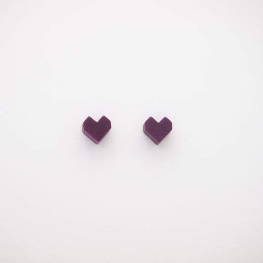 Boucles d'oreilles cœur en ivoire végétal clous cœur puces cœur