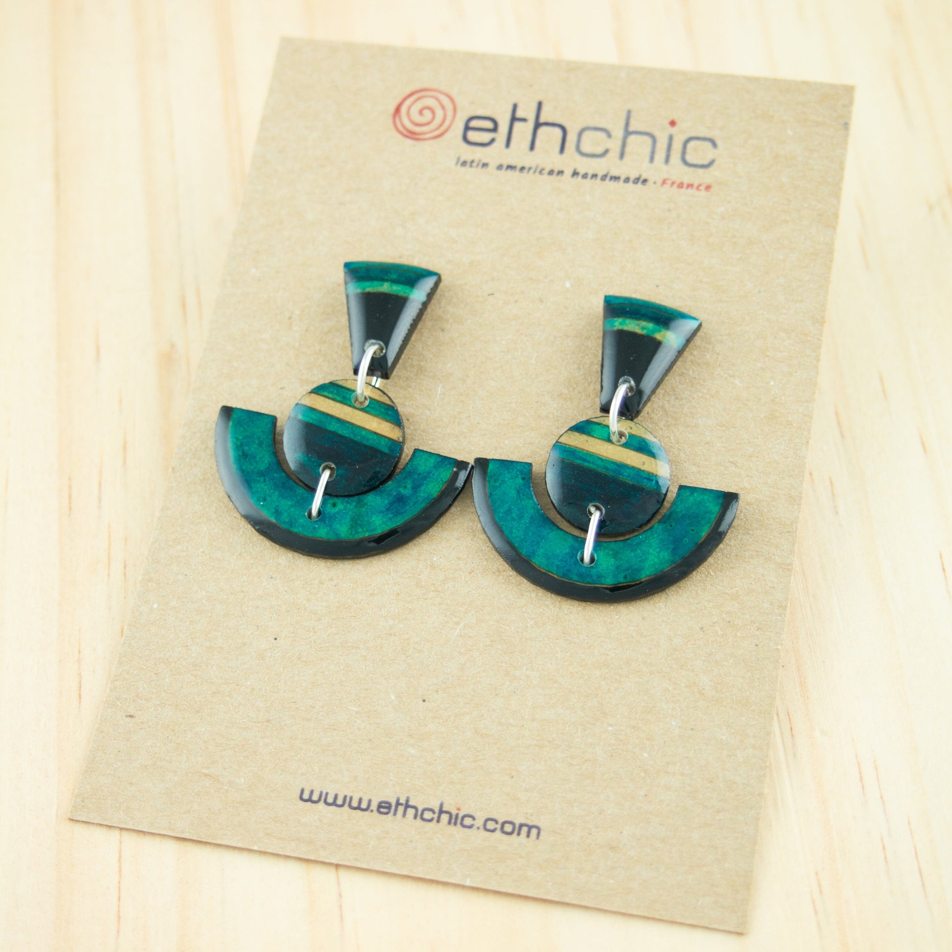 Boucles d'oreilles ethniques fruit + argent 925 boucles d'oreilles tribal bijoux ethniques boucles d'oreille géométriques bijou naturel