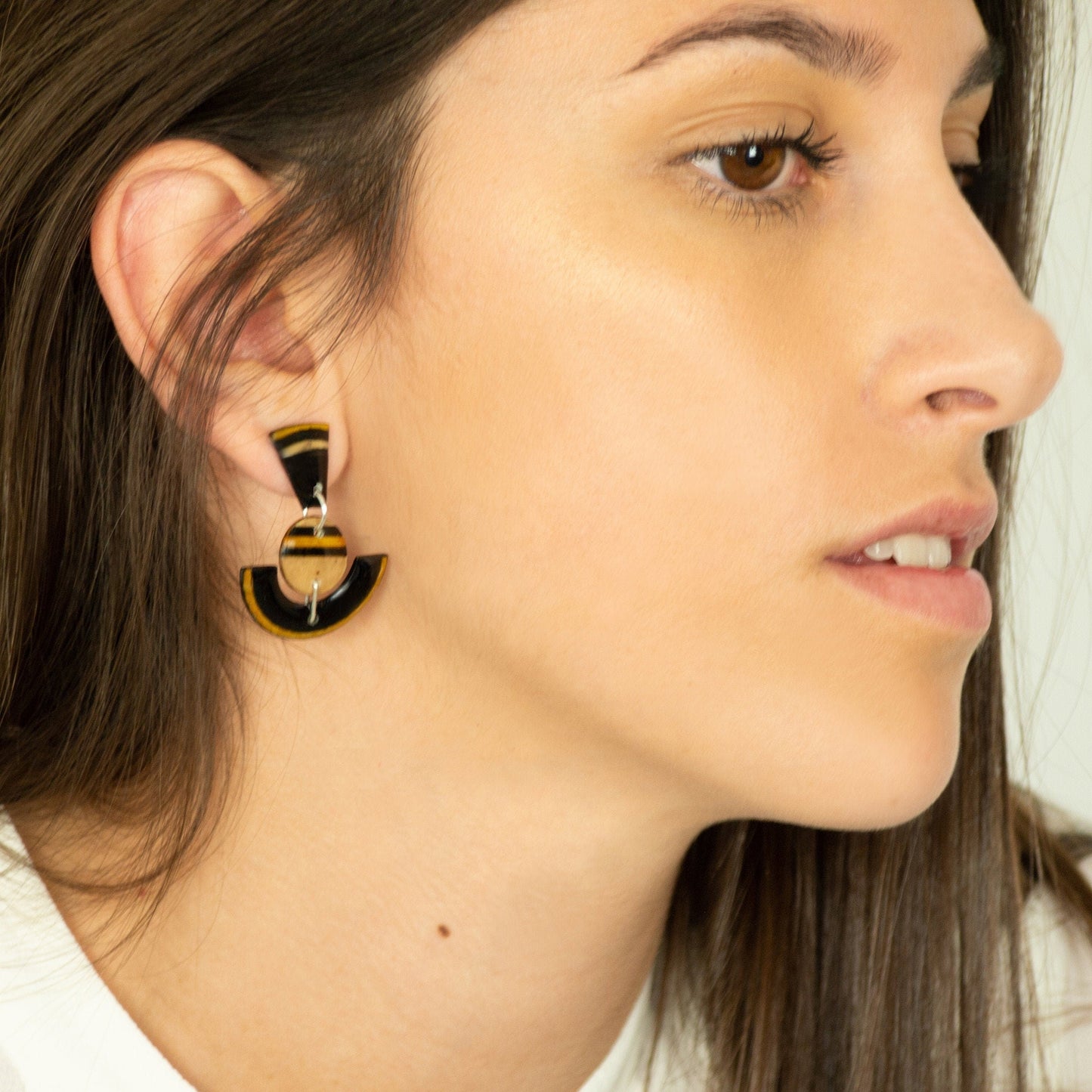 Boucles d'oreilles ethniques fruit + argent 925 boucles d'oreilles tribal bijoux ethniques boucles d'oreille géométriques bijou naturel