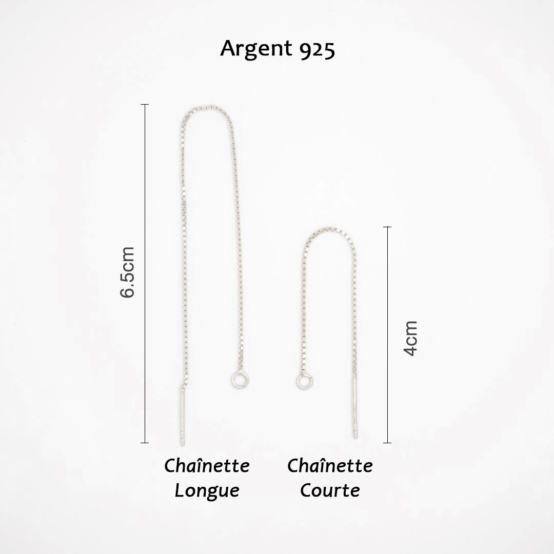 Boucles d’oreilles Hexagone en Calebasse séchée  chaîne traversante en Acier Doré, Argent ou Plaqué Or 3 microns | Hex Cube