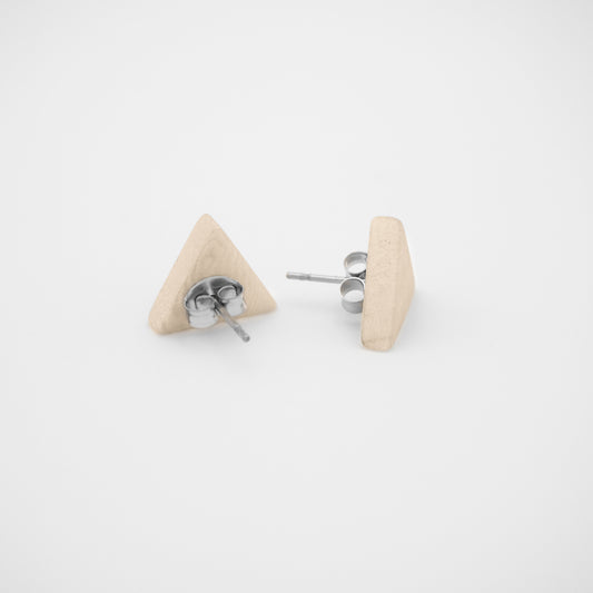 Puces triangles blanches puces triangles puces ivoire végétal boucles d'oreilles blanches boucle d'oreille géométrique cadeau éthique