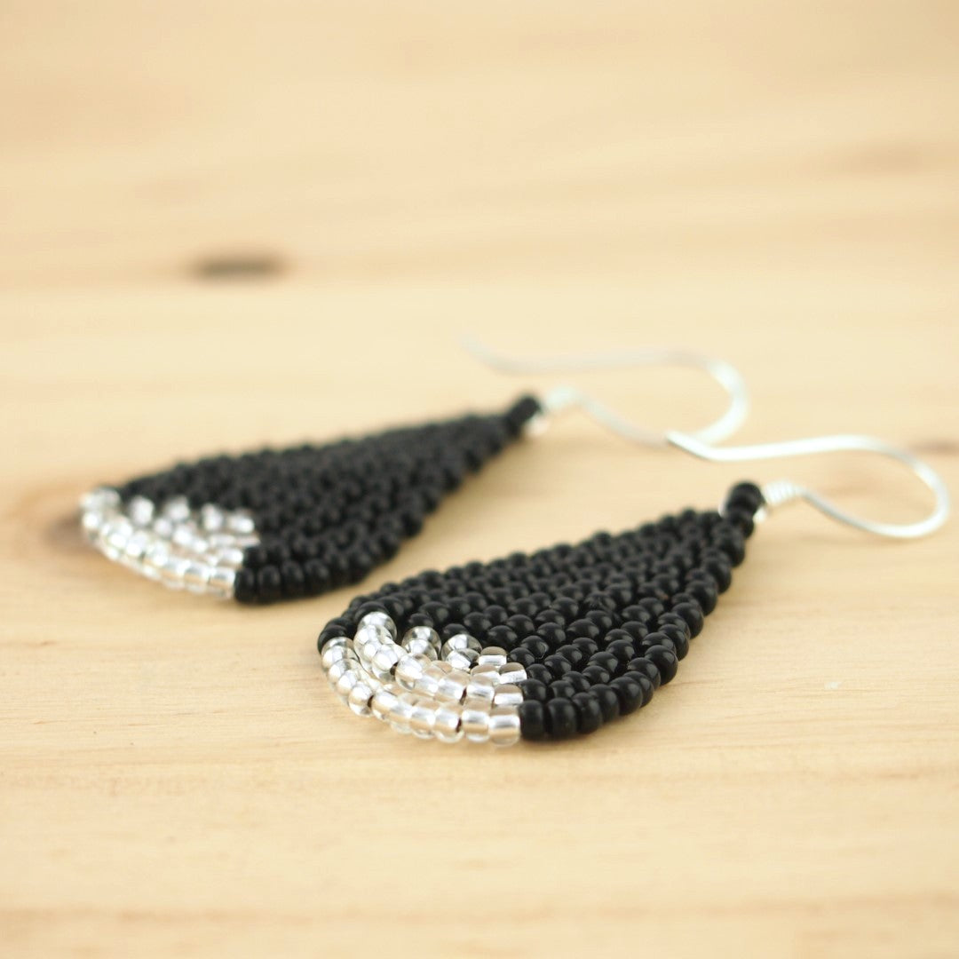 Boucles d’oreilles en perles faites main et Crochet en Argent 925 | Papo