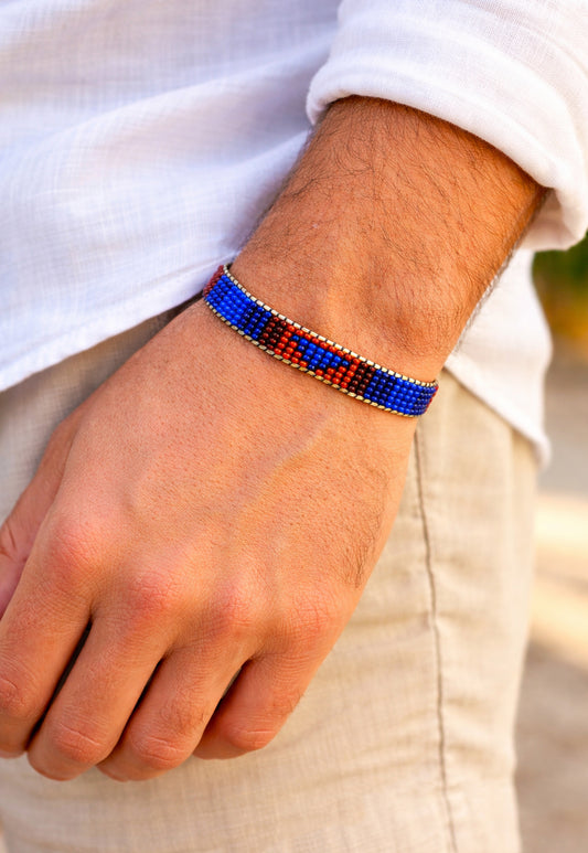 Bracelet Homme Style Boho Chic Perles Coloré Empilable Water-Resistant Garçon | Sbrami