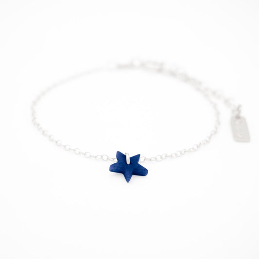 Bracelet Mini Charm Etoile en Ivoire Végétal - Chaîne Fine Argent ou Doré