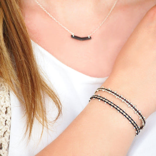 Bracelet tissé 40 fils perles argent cadeau pour elle bracelet bohème cadeau femme bracelet femme tissu cadeau noel bracelet amitié