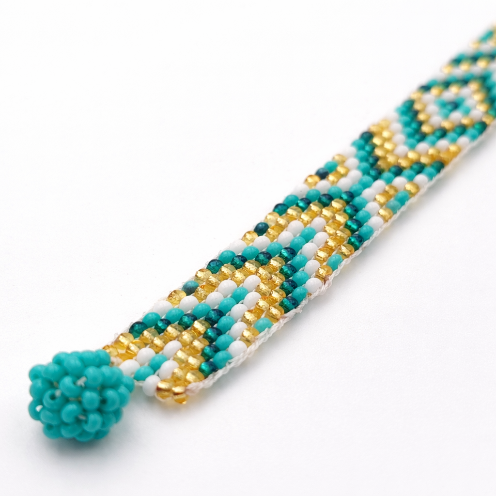 Bracelet Perles Rocaille Ethnique Style Boho Chic Fin Réglable | Bramy Losange