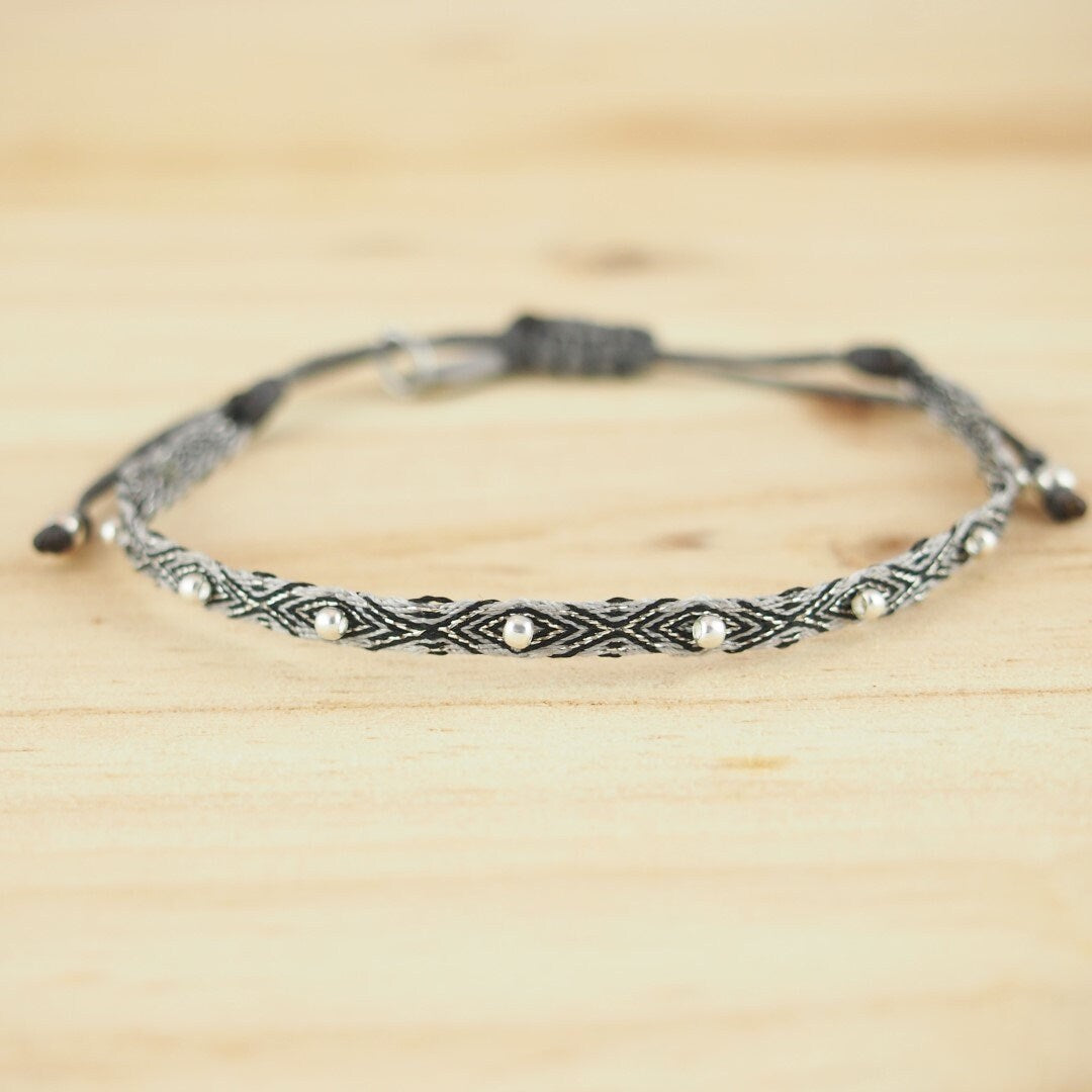 Bracelet fin perles argent bracelet bohème bracelet hippie bracelet tissé bracelet amitié bracelet été cadeau femme bracelet couleur Ethchic