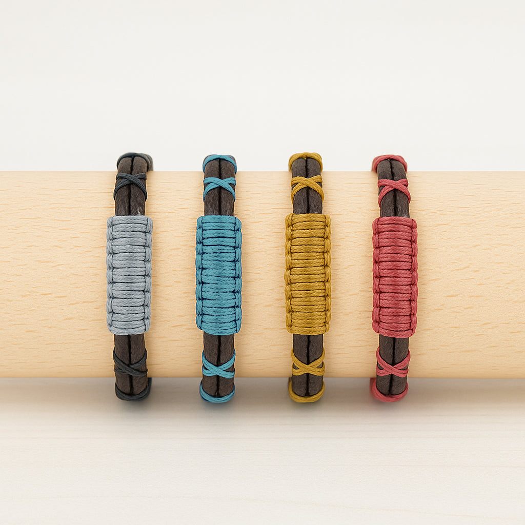 Bracelet mixte Macramé et cuir Fait Main Réglable Cadeau Homme | Martinete