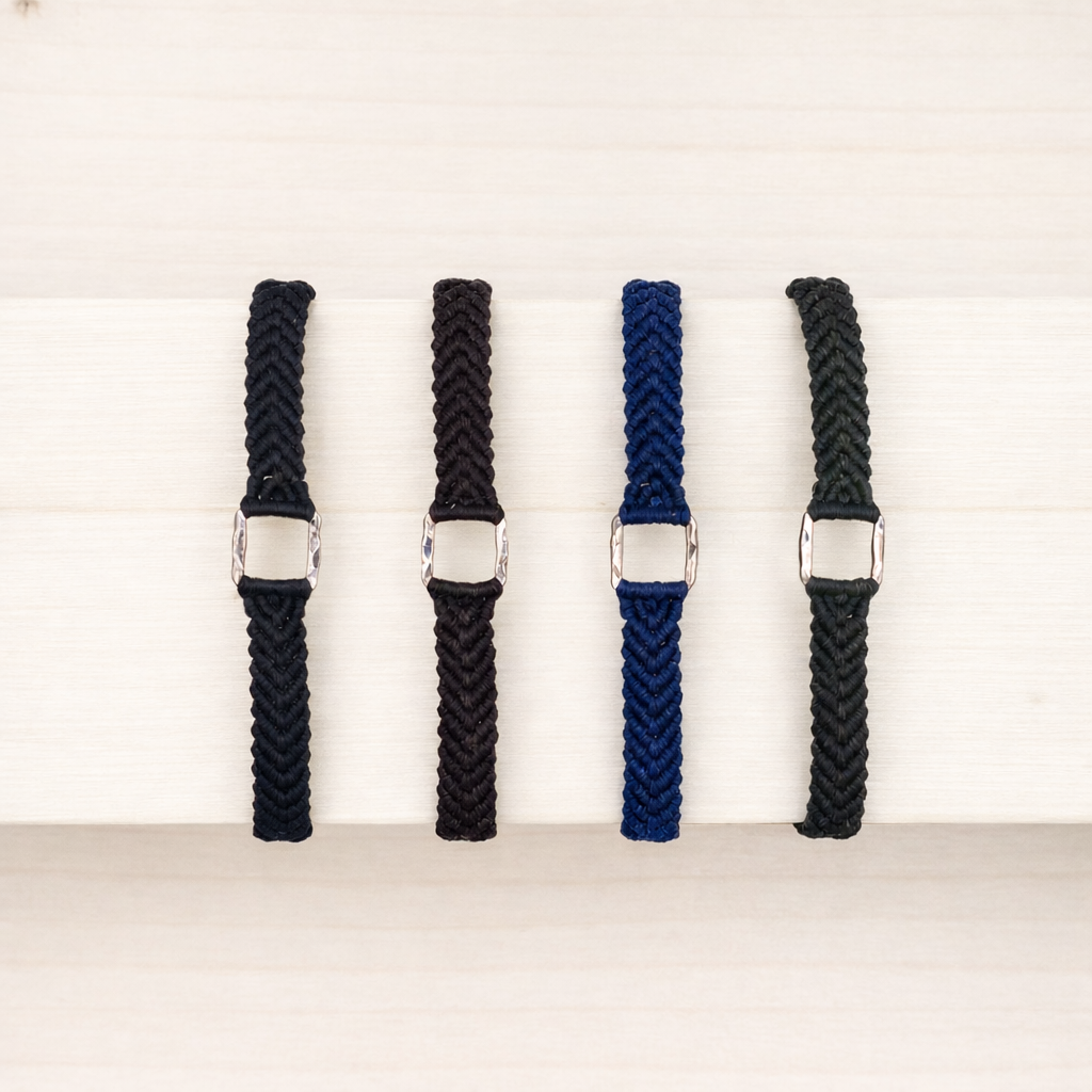 Bracelet Homme Macramé et Argent 925 Fait Main Réglable | Carry