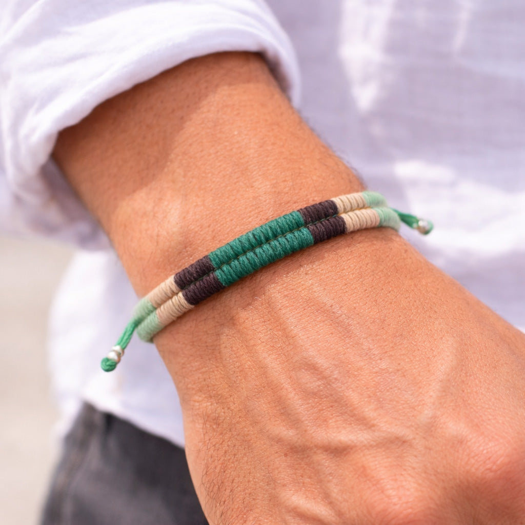 Bracelet mixte Macramé Fait Main Réglable Cadeau Homme | Compas