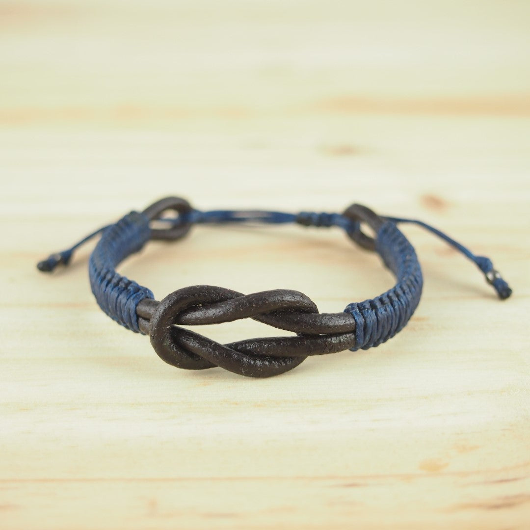 Bracelet mixte Macramé et cuir Fait Main Réglable Cadeau Homme | Eufon