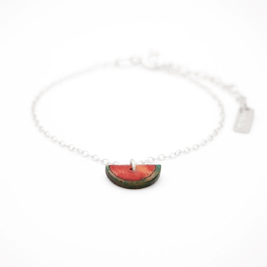 Bracelet Mini Charm Fruit en Calebasse Séchée - Chaîne Fine Argent ou Doré