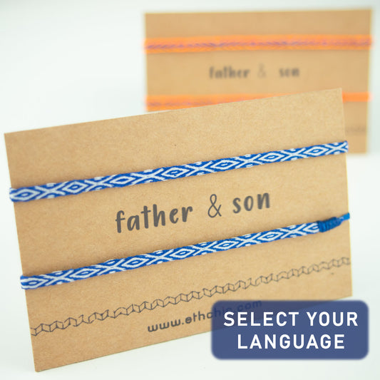 Bracelets Père & Enfant 40 Fils – Duo Tissé Main Assorti | Pava