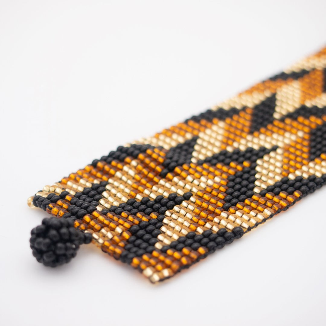 Manchette Perles Géométrique Bracelet Large Rocaille | Brama Eclair