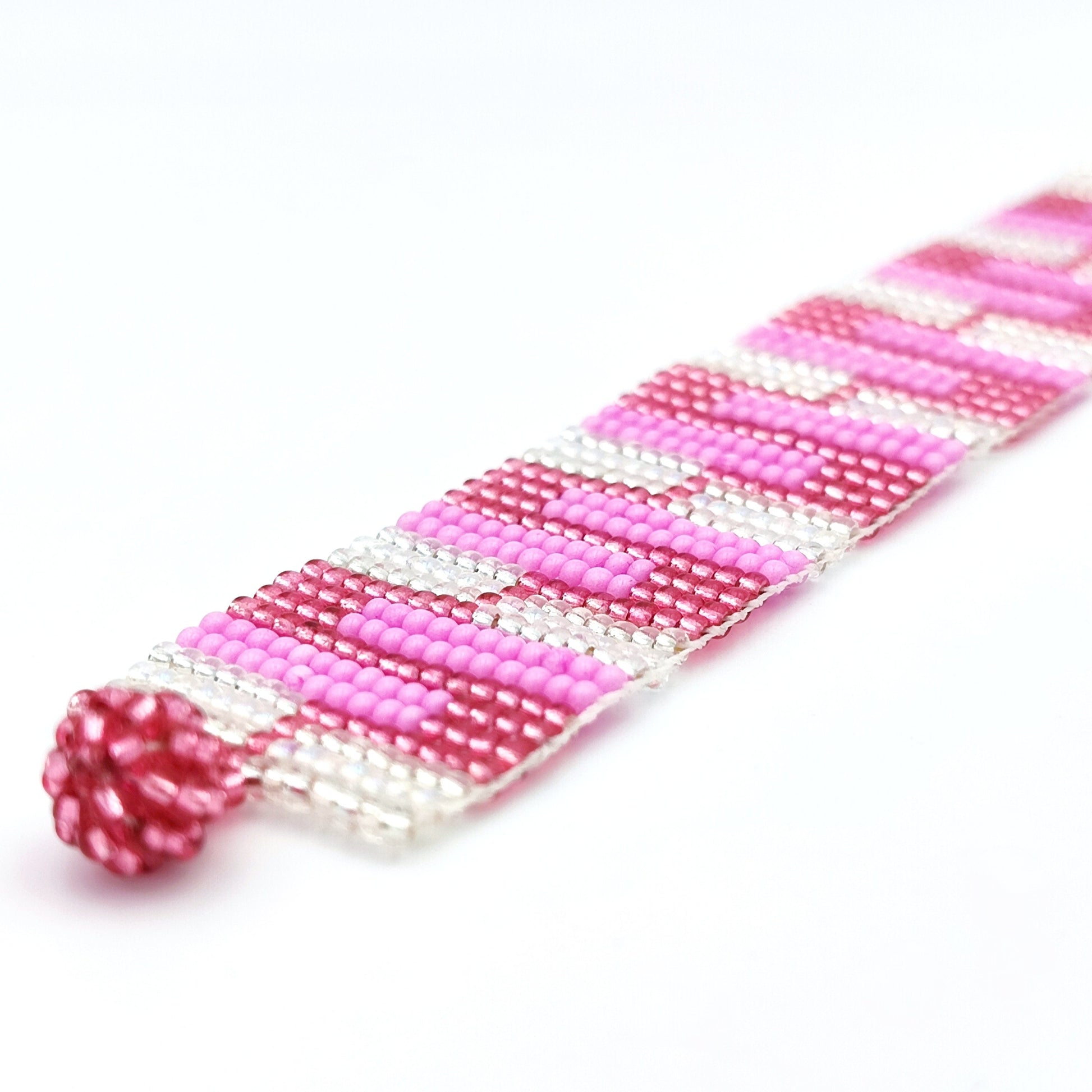 Bracelet perles tissé Style Boho Chic Rose Bracelet large Bracelet géométrique Bracelet artisanal fait main