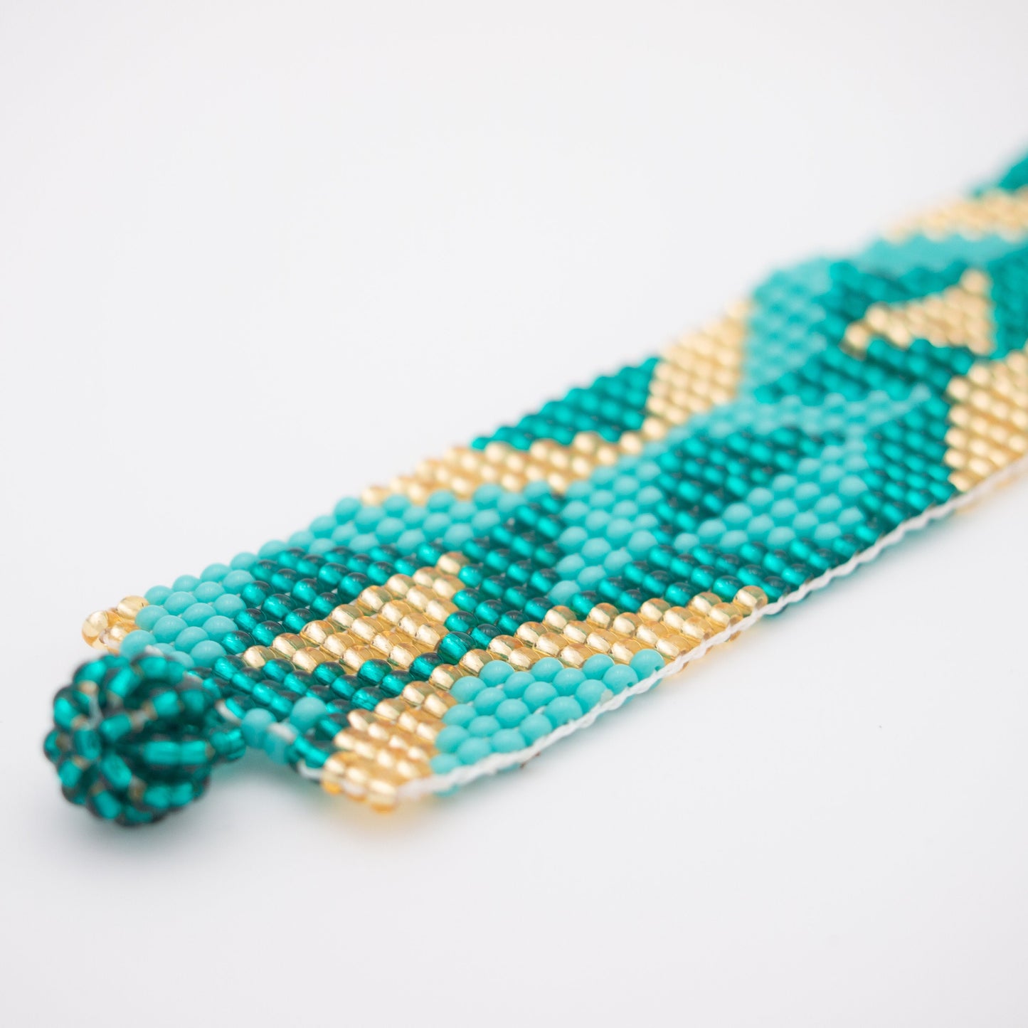 Bracelet perles turquoise Bracelet perles géométrique Bracelet large Bracelet tissé perles rocaille Bracelet bohème Bijoux Boho