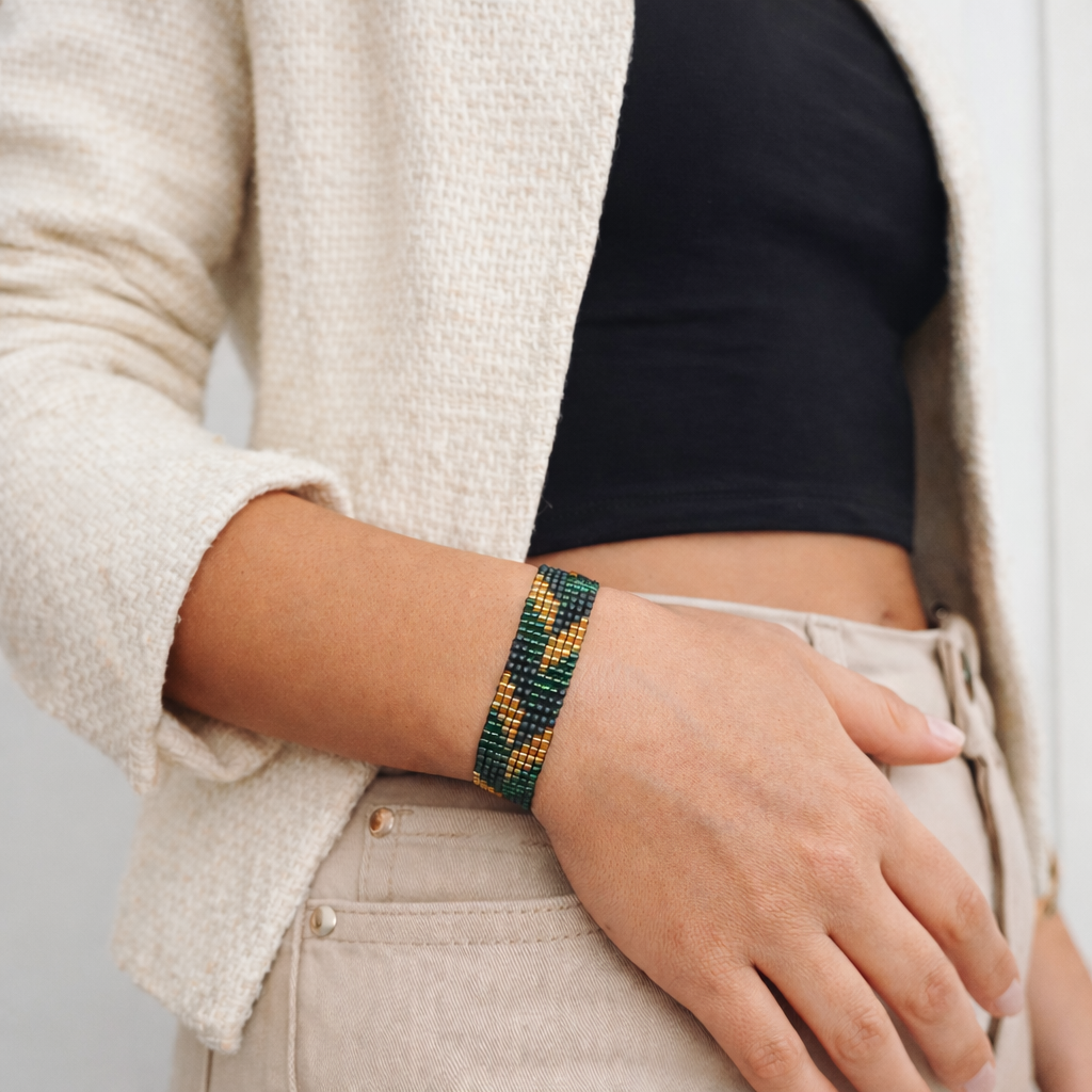 Bracelet Géométrique Style Boho Chic Fin Perles Rocaille Réglable | Bramy Eclair