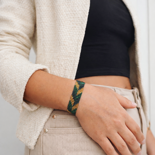 Bracelet Géométrique Style Boho Chic Fin Perles Rocaille Réglable | Bramy Eclair