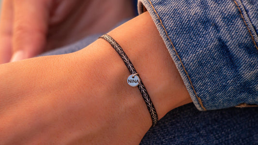 Bracelet personnalisé avec médaille gravée bracelet fin 40 fils bracelet tissé cadeau couple bracelet bohème homme/femme Ethchic