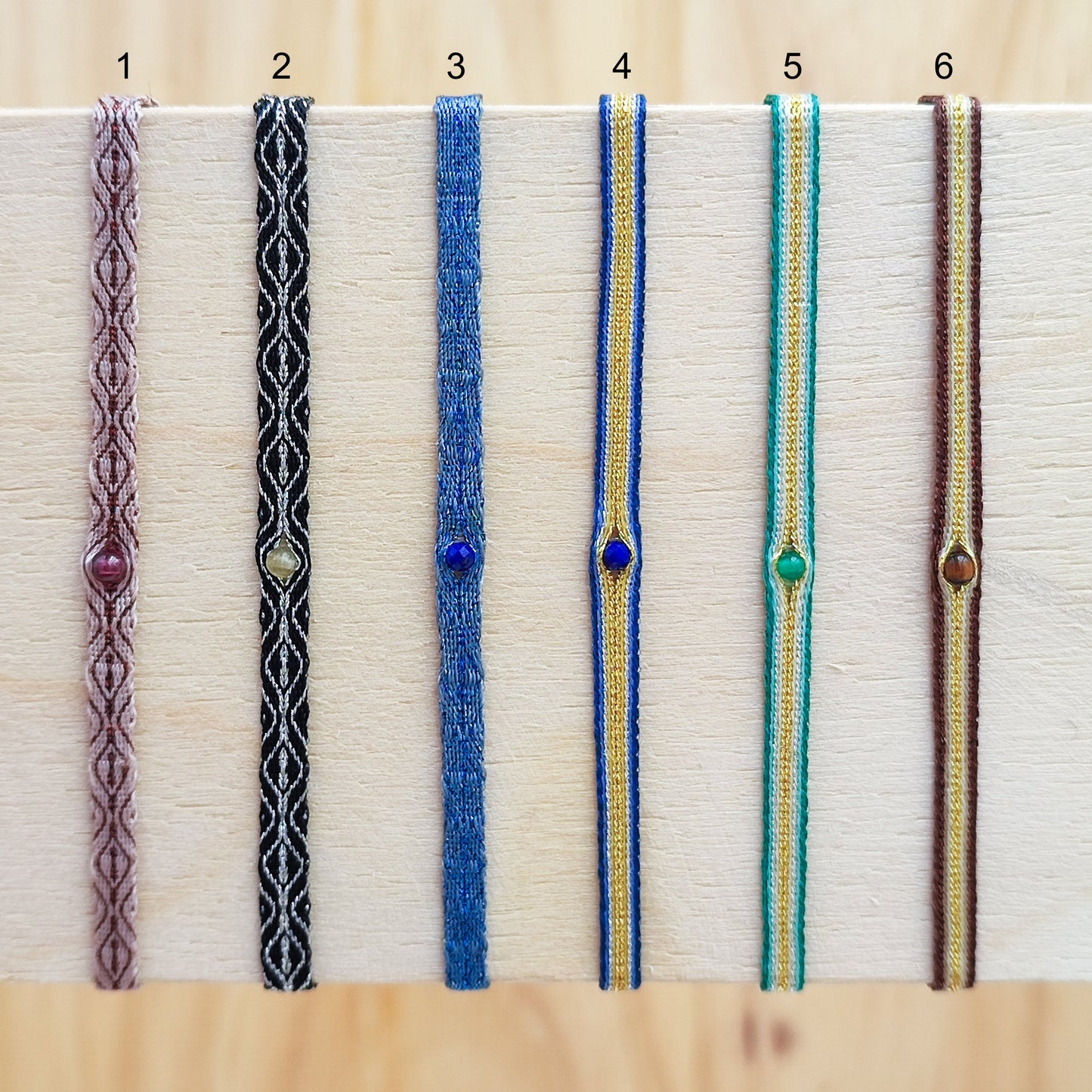 Bracelet pierre tissé 40 fils délicat fin amitié résistent à la mer réglable pierre naturelle lapis lazuli agate œil de tigre