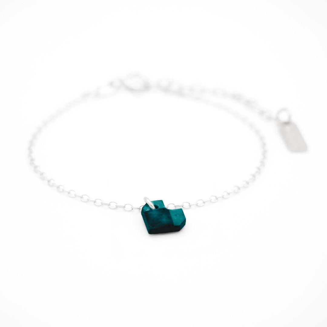 Bracelet Mini Charm Coeur en Calebasse Séchée - Chaîne Fine Argent ou Doré