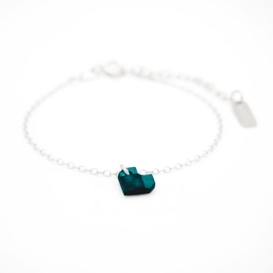 Bracelet Mini Charm Coeur en Calebasse Séchée - Chaîne Fine Argent ou Doré