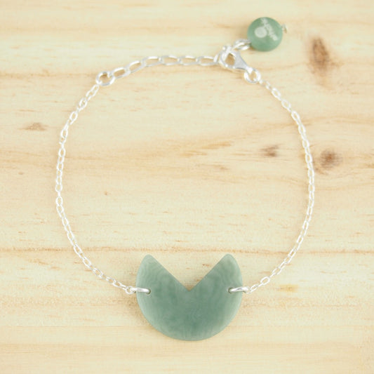 Bracelet Minimaliste Original Ivoire Végétal Argent Rond Éthique Moderne | Rubi Pac