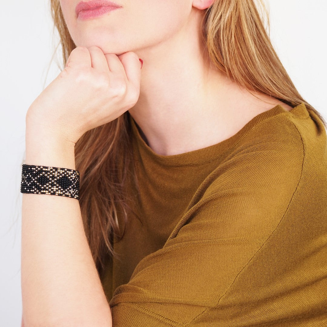 Bracelet Perles Géométrique Rocaille Années 20 Art Déco | Bramita ADN