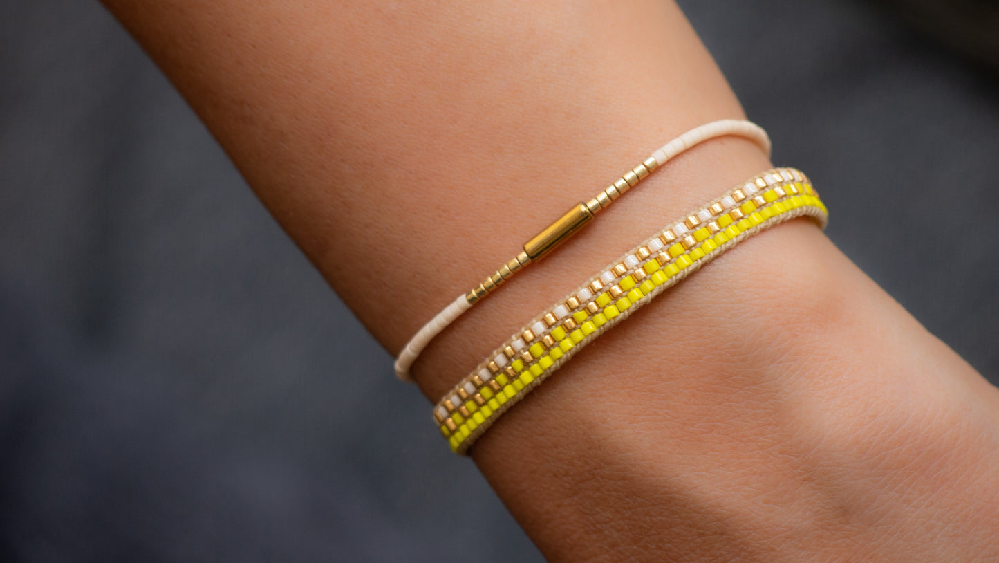 Bracelet Fin Hématite et Miyuki Fait Main Réglable Femme Fille Boho Chic| Cilmatite