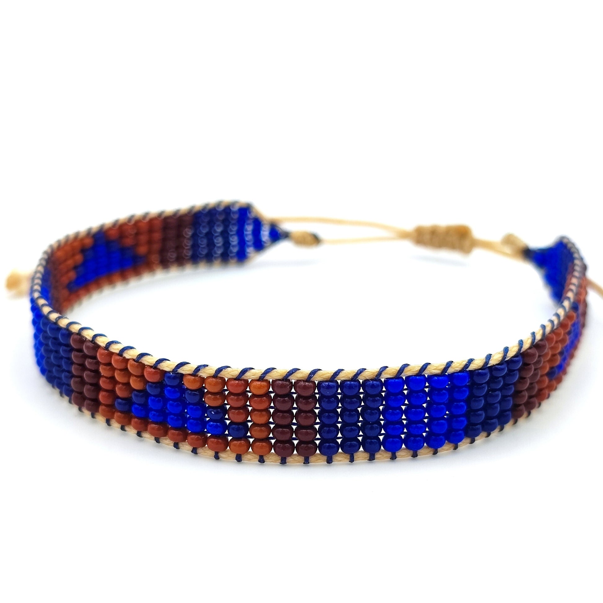 Bracelet homme style boho chic bracelet perles bracelet marron et bleu bracelet empilable bracelet water-resistant masculin bracelet garçon