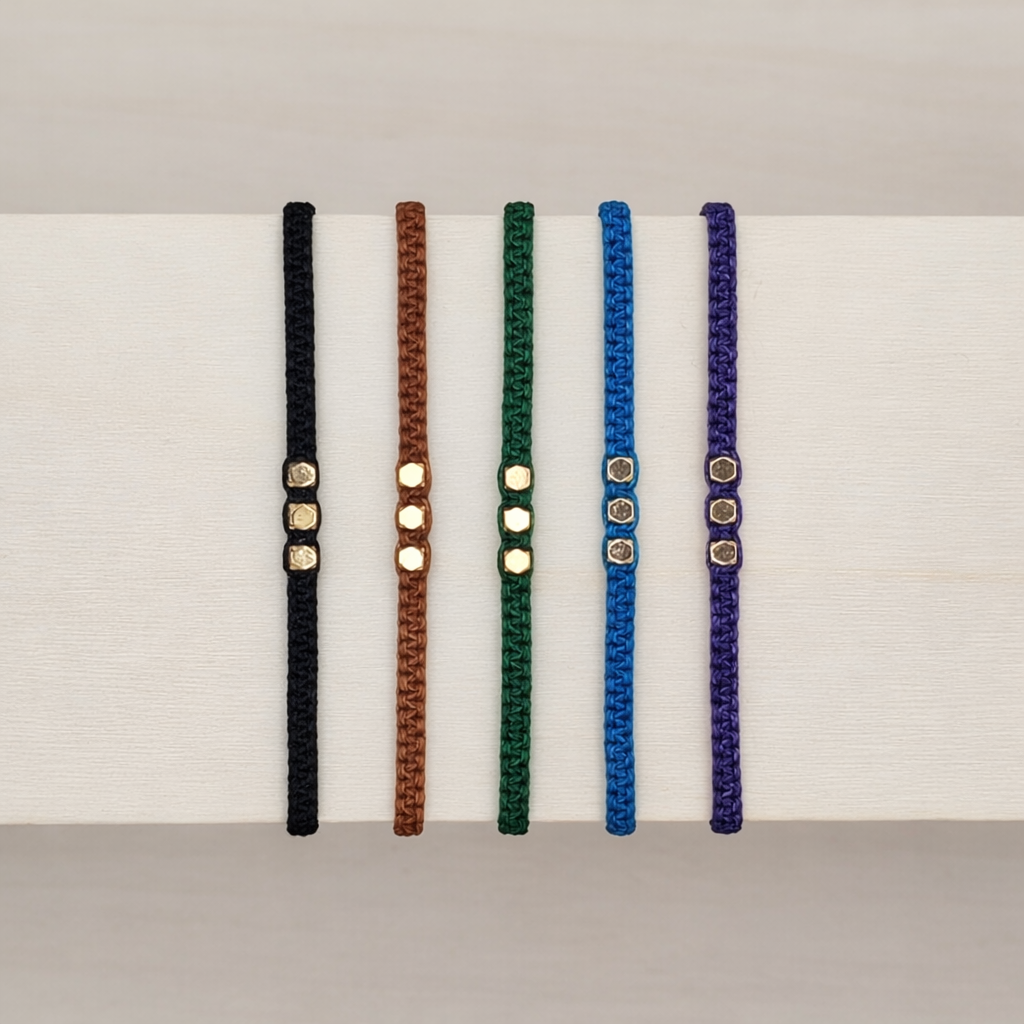 Bracelet en Macramé et Hématites Fait Main Réglable Femme Fille Boho Chic| Macratita