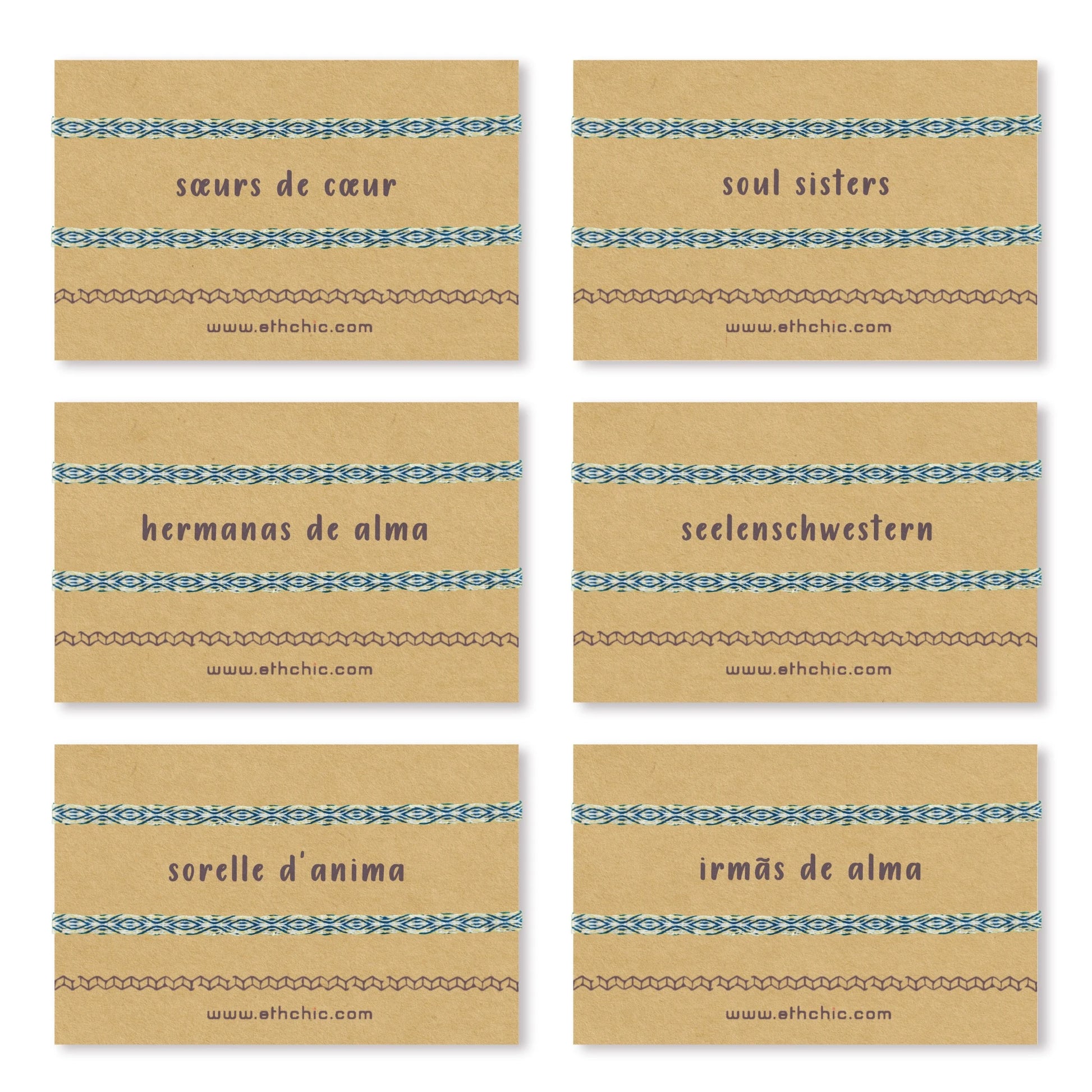 Bracelet Fin 40 Fils Bohème Ethnique Hippie Chic Amitié, langue personnalisé